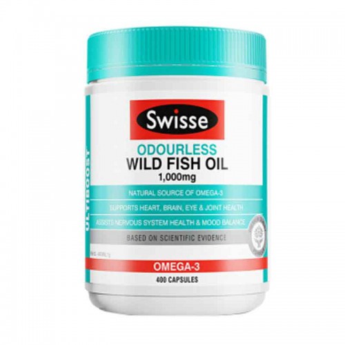 Swisse斯维诗 野生鱼油软胶囊Omega-3 1000mg400粒/瓶 中老年鱼油 守护心脑 海外进口