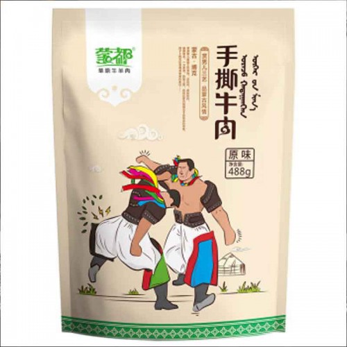 蒙都 内蒙特产 休闲零食 手撕风干牛肉干原味488g（口感偏软）
